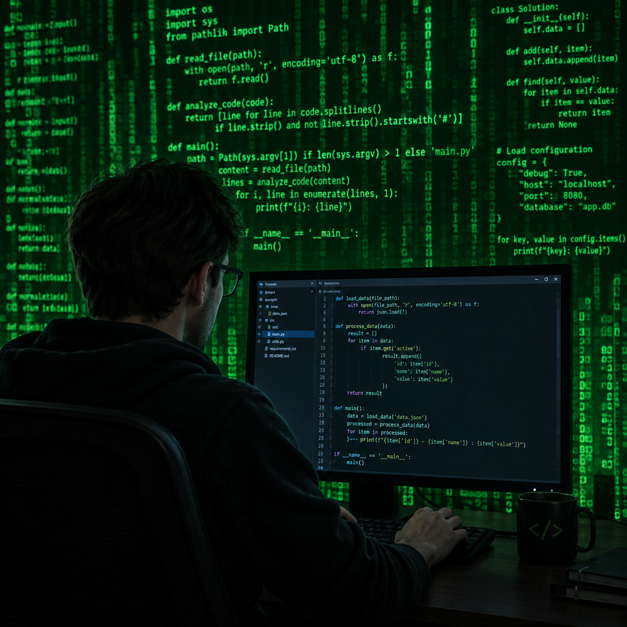 Программист за работой